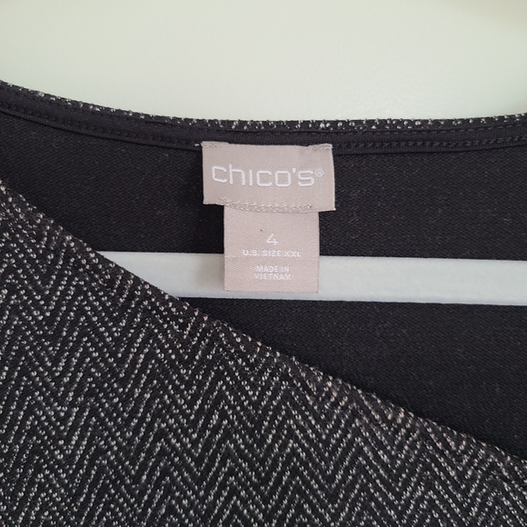 Chico's Black Tunic Blouse 3/4 Sleeve Chico's Size 4 - Women Size XXL - Picture 8 of 9